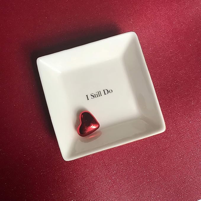 Simply Charmed I Still Do Gift for Wife or Husband – Aniversary or Valentine's Day Gift - Ceramic Jewelry Dish or Ring Holder – Elegant Trinket Tray