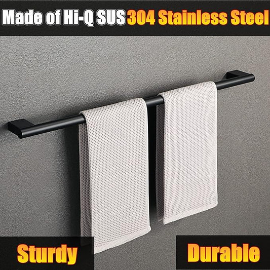Alise Bath Towel Bars,Black Towel Holder Towel Racks for Bathroom and Lavatory,SUS304 Stainless Steel Hand Towel Hanger Towel Rail Wall Mount,GNM2070-B,28 Inch
