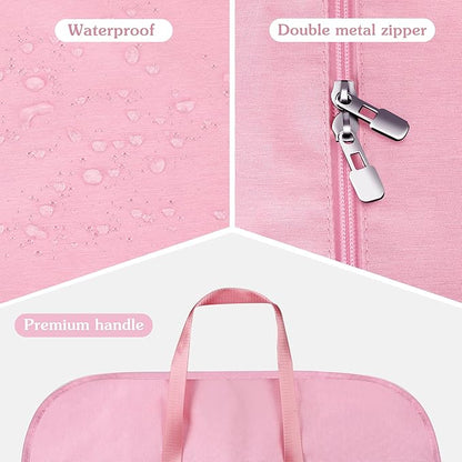 Heavy Duty Waterproof Garment Bag for Travel, Tear Resistance Suit Bag for Women Travel for Suits, Tuxedos, Coats, Uniform. Pink, 42 inch…