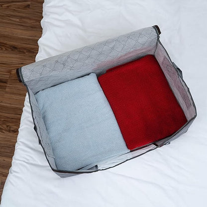 VENO 3 Pack Extra Large Clothes Blanket Storage Bag, Christmas Ornament Storage Container Bins for Holiday Decor for Comforters Bedding, Foldable with Sturdy Zipper, Handle, Clear Window (24 Gallon)