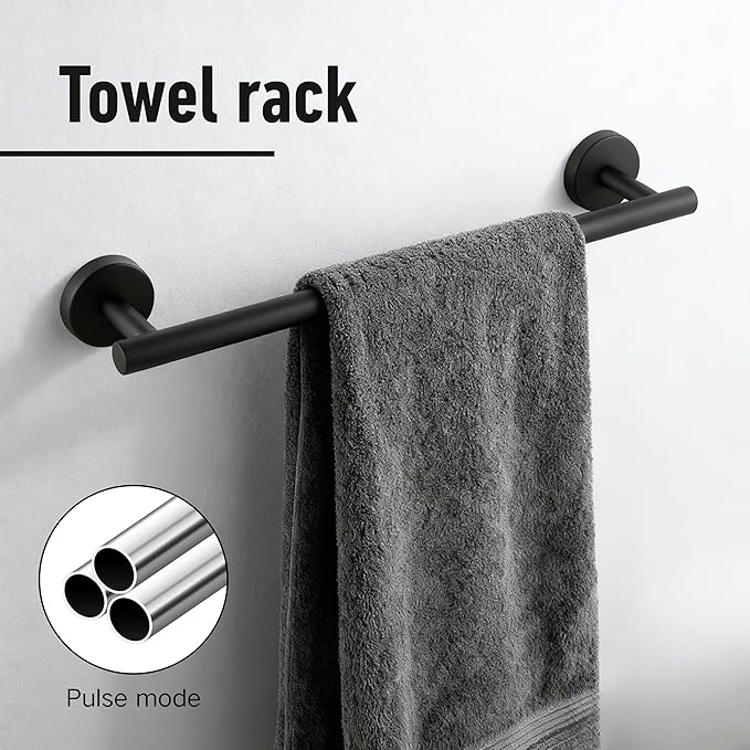 Towel Racks for Bathroom, Paper Towel Holder Shower Shelves Bath Towel Bar Set Stainless Steel Towel Racks for Bathroom Wall Mounted 1 Set (Silver)