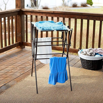 Household Essentials 5175 Collapsible Expandable Metal Clothes Drying Rack, Antique Bronze, STORAGE