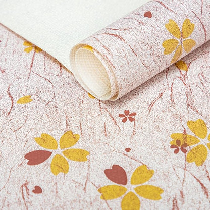 RAY STAR 12X120 Inch Shelf Liner for Kitchen Cabinets, Non-Adhesive Cabinet Liner Washable, PVC Drawer Liner for Dresser Non-Slip Bathroom (Yellow-Floral)(2 Roll)