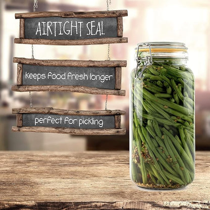 Galashield Glass Jars with Lids [67 oz] Food Storage Jars with Airtight Lids Leak Proof Glass Canisters for Kitchen