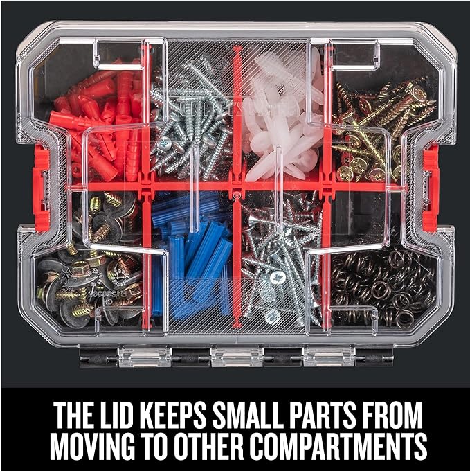 CRAFTSMAN VERSASTACK Storage Organizer, Small Parts Organizer, 8 Compartments, Lid Includes Secure Latch (CMST17827)