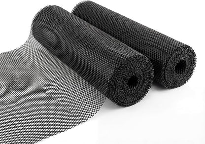 Geelin 80 ft x 24 Inch Plastic Shelf Liner Bar Mat Thick Strong Grip Non Slip Shelf Liners for Kitchen Cabinets and Cupboards, Bathroom Drawers, Easy to Install, Cut and Clean, Ultralong(Black)