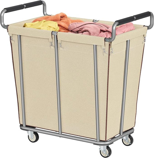 Large laundry hamper with Wheels, 2 Bag 360L Big Rolling Laundry Basket Sorter Cart, Extra Large Laundry Clothes Hamper, Heavy Duty Laundry Basket Organizer for Laundry Room,Bathroom