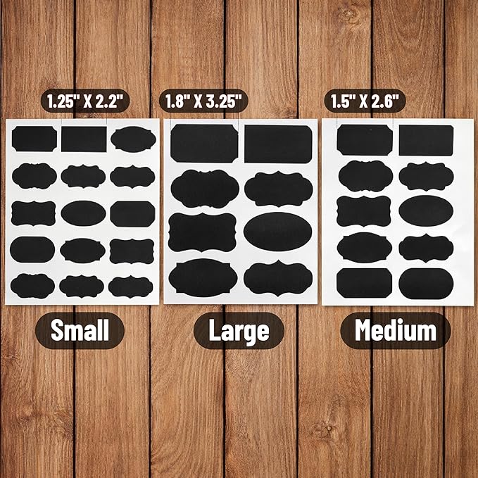 Mr. Pen- Chalkboard Labels, 100pc, Assorted Shapes, 1 White Chalk Marker and Small Towel, Label Stickers, Sticker Labels for Storage Bins
