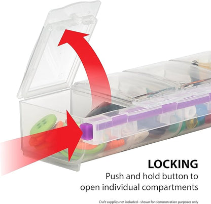 Craft Mates Bead Organizer and Plastic Storage Containers for Crafts, Buttons, Pins and More, 7 Locking Compartments (2XL)