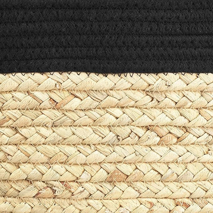 Whitmor Medium Braided Tote, Black & Tan