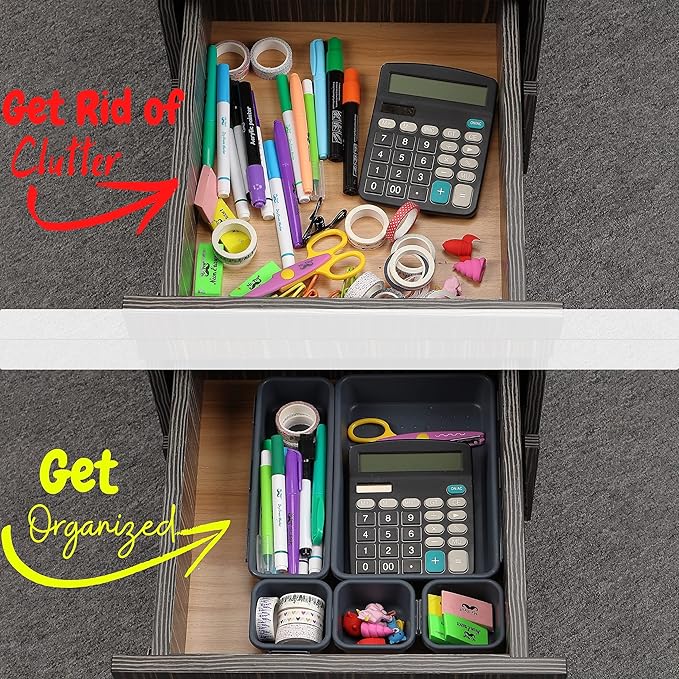 Mr. Pen- Interlocking Desk Drawer Organizer, 8 pcs, Drawer Organizer, Kitchen Drawer Organizer, Desk Drawer Organizer, Drawer Organizers