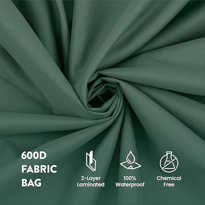 ZOBER Christmas Wreath Storage Container 36 Inch - Wreath Bag Fits 2 Wreaths Box - 600D Oxford Fabric - Interior Compartment for Storing Garlands, Wreaths Storage Bag W Strong Durable Handles - Green