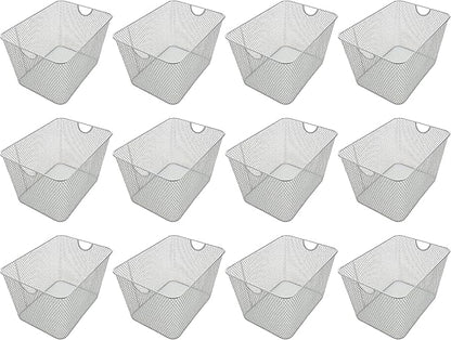 YBM HOME Kitchen Pantry Organizer Wire Baskets for Shelves, Cabinets, Pantry, Countertop, Mesh Open Storage Bin Metal Basket for Organizing Food Supplies, 12 Pack, 14x10x8.8
