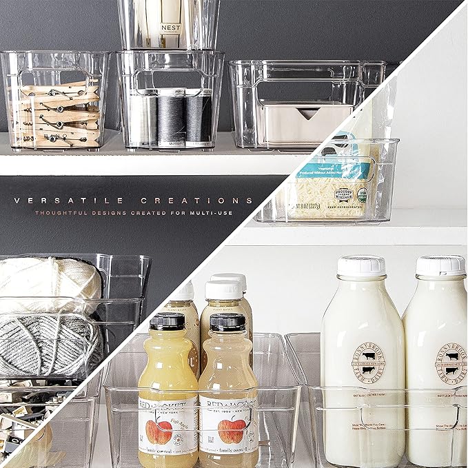 BINO | Stackable Plastic Storage Bins, Small - 12 Pack | THE STACKER COLLECTION | Multi-Use Organizer Bins | BPA-Free | Pantry Organization | Home Organization | Fridge Organizer | Freezer Organizer