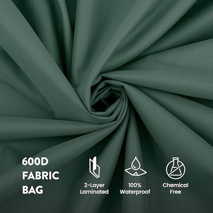 ZOBER 600D Oxford Fabric Rolling Christmas Tree Storage Bag - Fits 7.5 Ft Artificial Trees - Waterproof Christmas Tree Bag For Storage Box For Xmas, Durable Handles and Wheels - Card Slot - Green