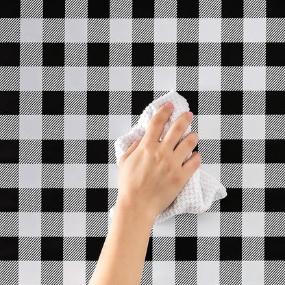 EasyLiner Peel & Stick Decor Removable Peel and Stick Wallpaper - Self Adhesive Decorative Shelf Paper for Cabinets, Walls, Resurfacing Projects - Adhesive Shelf Liner - 20in x 18ft - Black Gingham
