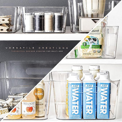 BINO | Plastic Storage Bins, X-Small - 24 Pack | THE SOHO COLLECTION | Multi-Use Organizer Bins | Built-in Handles | BPA-Free | Pantry Organization | Home Organization | Fridge Organizer | Freezer Org
