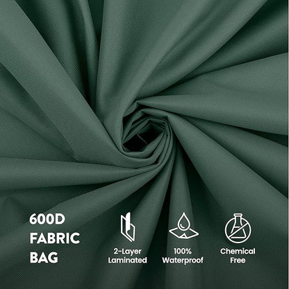 ZOBER Wide Christmas Tree Storage Bag - Maximum Accessibility - Fits 7.5 Ft Trees - 600D Oxford Fabric Christmas Tree Bag For Storage Box For Xmas - Strong Durable Straps & Handles - Card Slot - Green