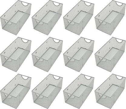 YBM Home Wire Mesh Storage Basket Organizer for CD and DVDs - 12 Pack